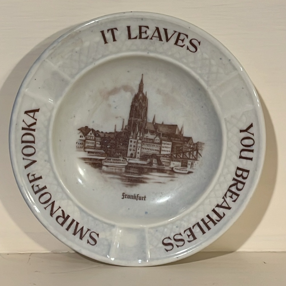 Vintage Smirnoff Vodka ashtray VINTAGE 5”  Frankfurt